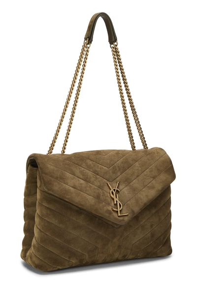 YSL Brown Suede Loulou Shoulder Bag Medium — photo 2