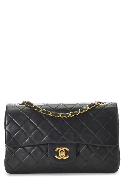 Chanel Black Quilted Lambskin Classic Double Flap Small