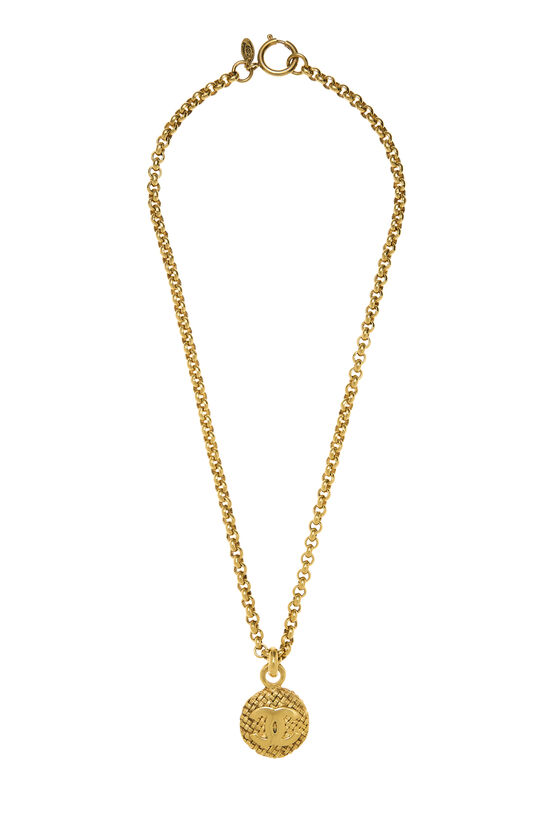 Gold Woven 'CC' Necklace, , large image number 0