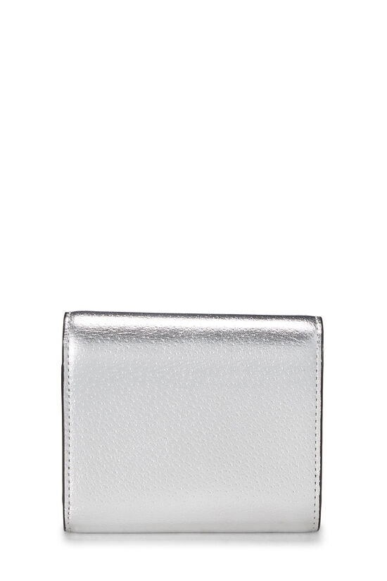 Silver Leather Dionysus Compact Wallet, , large image number 2