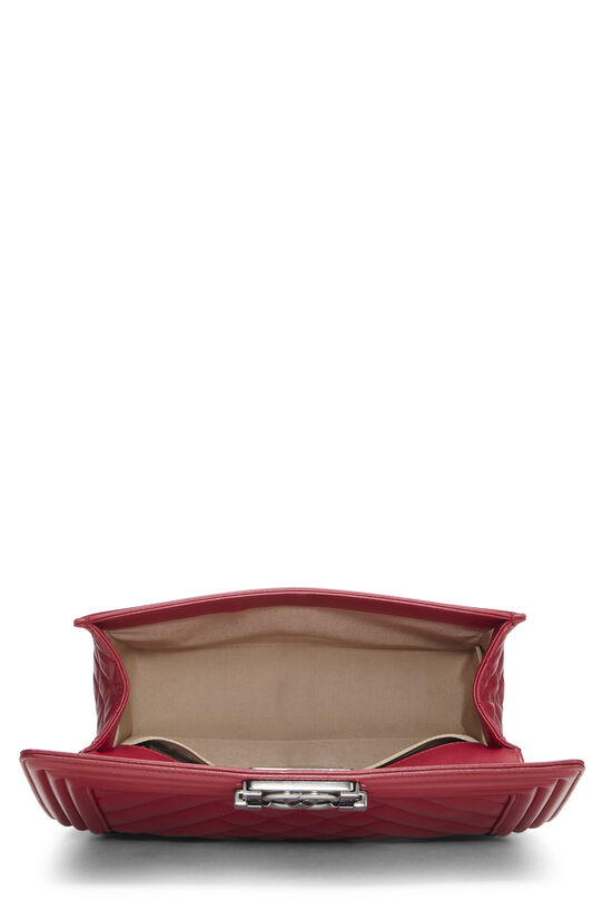 Chanel Red Quilted Calfskin Boy Bag Medium Q6B01A3PR7004