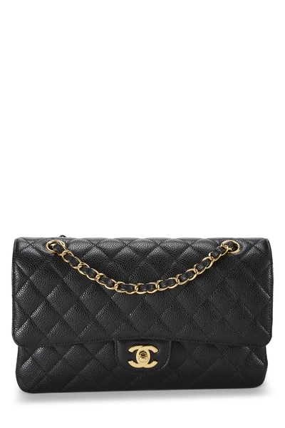 Chanel Black Quilted Caviar Classic Double Flap Medium