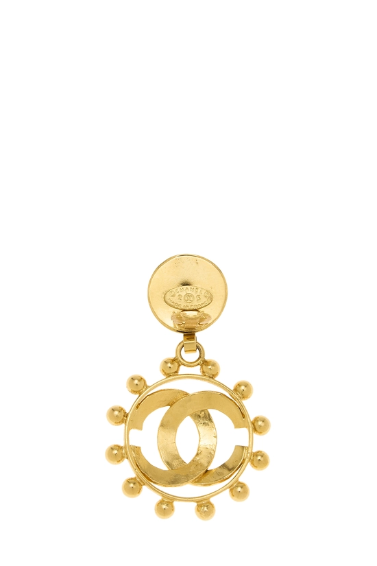 Gold 'CC' In Circle Dangle Earrings, , large image number 2