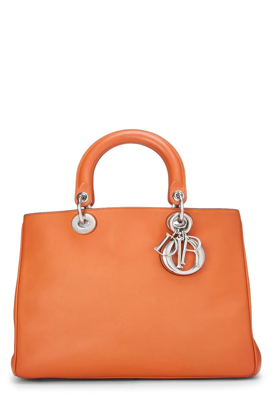 Orange Calfskin Leather Diorissimo Medium, , large image number 0