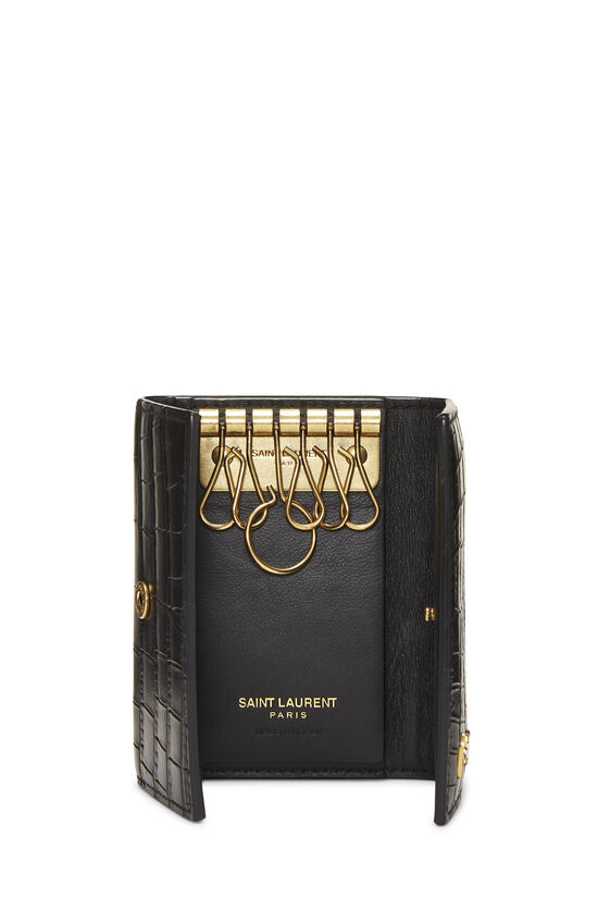 Pre-Owned Black Embossed Leather Key Case QTA0ABILKB000