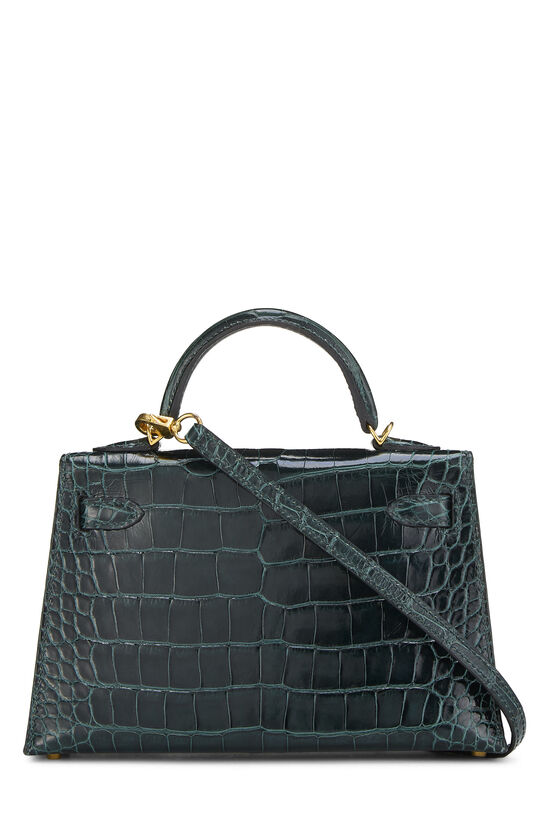 Pre-Owned Vert Cypres Alligator Kelly Sellier 20 Mini NM QGBDOC02GB000