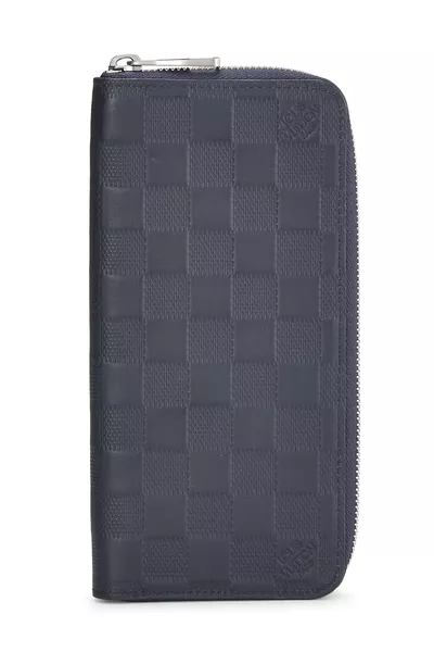 Navy Damier Infini Zippy Vertical Wallet