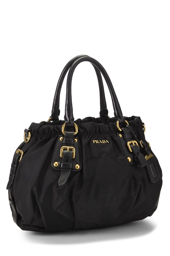 Black Nylon Convertible Buckle Handbag, , large image number 1