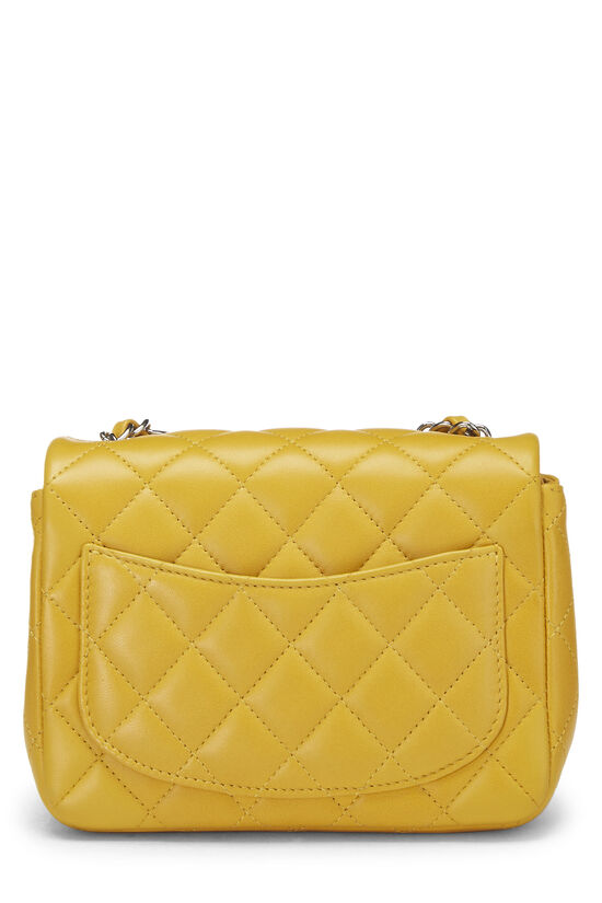 Yellow Quilted Lambskin Classic Square Flap Mini, , large image number 5