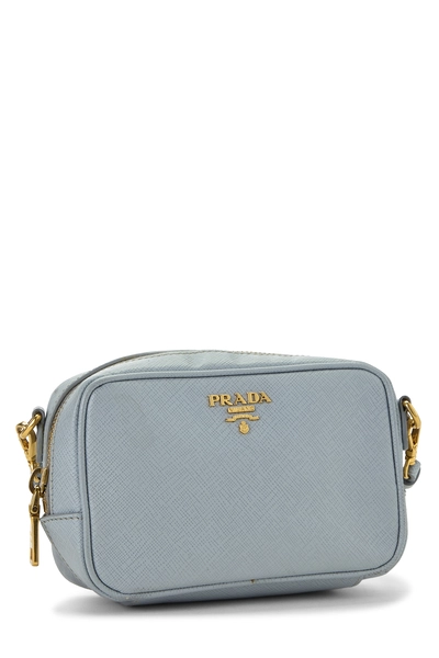Blue Saffiano Leather Camera Bag Mini, , large