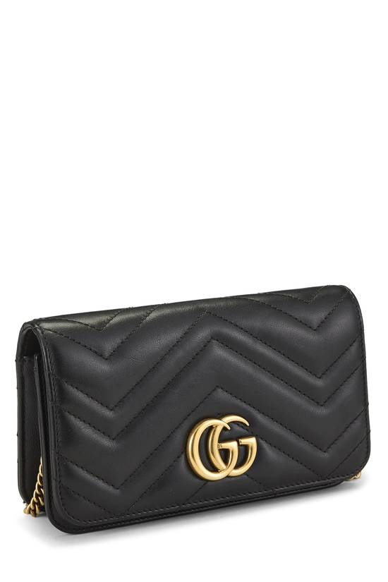Black Leather GG Marmont Mini, , large image number 1