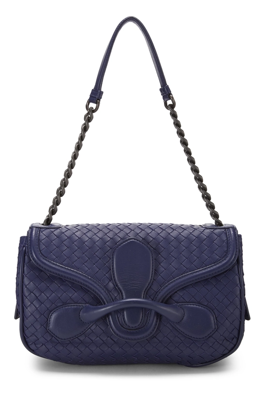 Purple Intrecciato Leather Rialto Shoulder Bag, , large image number 0