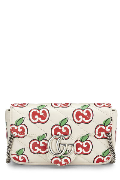 White & Multicolor Leather Valentine's Day Marmont Super Mini