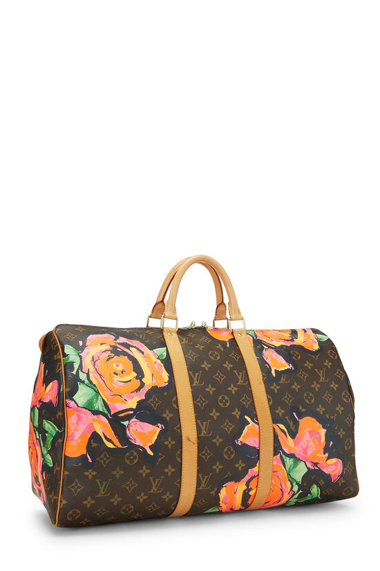 Louis Vuitton Keepall 50 Stephen Sprouse Roses Monogram Logo Monogram  Travel Bag