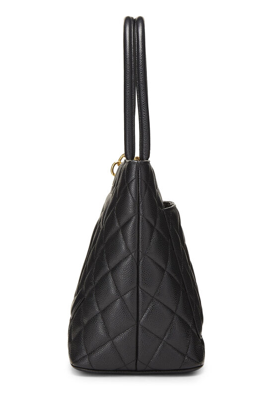 Chanel Black Quilted Caviar Medallion Tote Q6B02H0FKB454 | WGACA