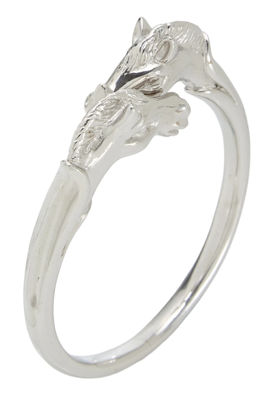 Silver Double Horse Head Bracelet
