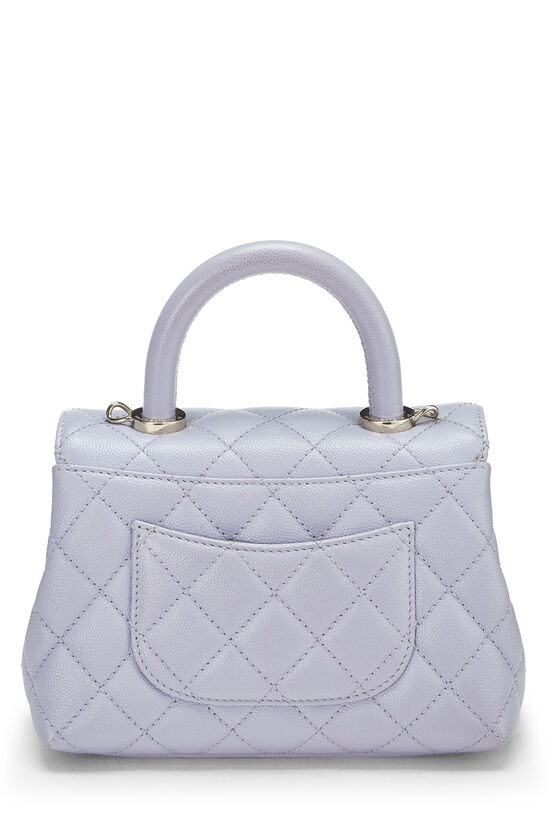 Lavender Quilted Caviar Coco Handle Bag Mini, , large image number 5