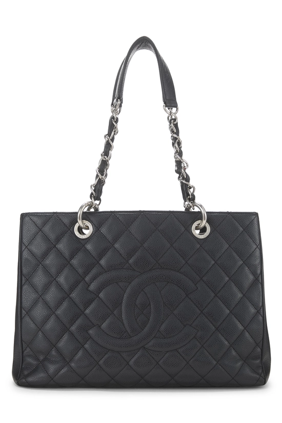 Black Quilted Caviar Grand Shopping Tote (GST), , large image number 0
