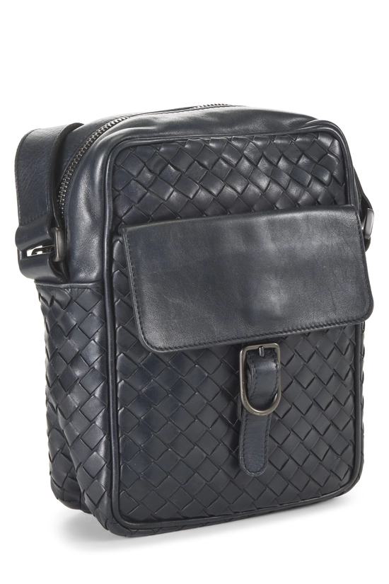 Black Intrecciato Leather Crossbody Small, , large image number 1