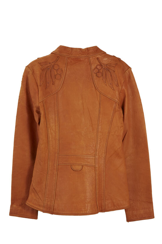 Orange East-West Bayou Leather Jacket, , large image number 1