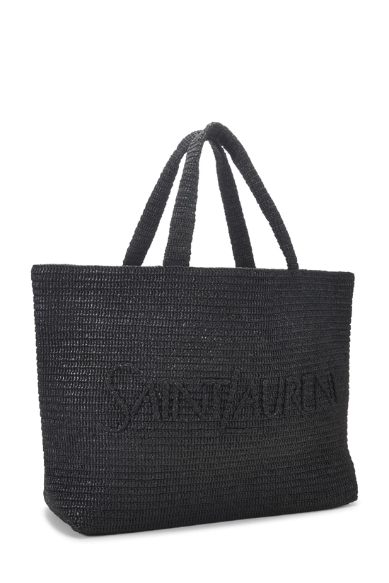 Black Raffia Logo Tote Large, , large image number 1