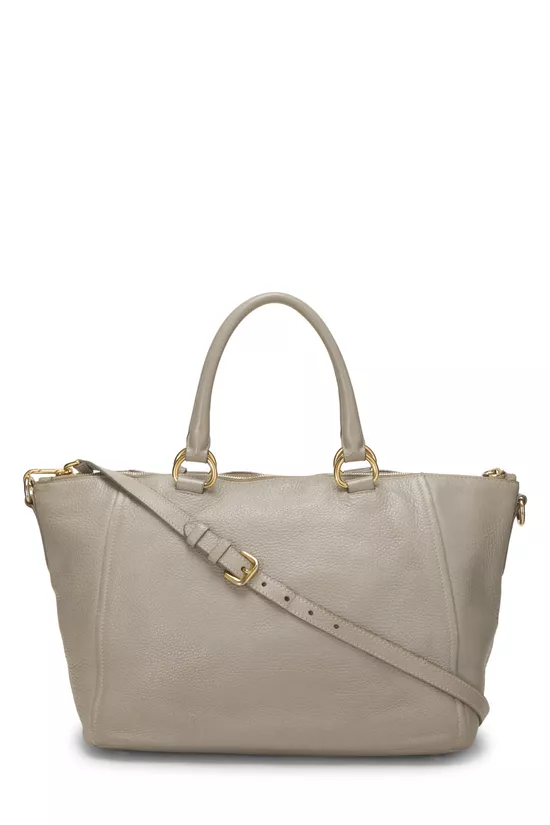 Grey Vitello Daino Convertible Zip Tote, , large image number 3