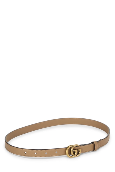 Brown Leather GG Marmont Belt, , large