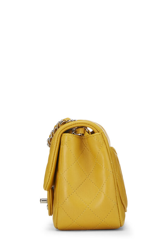Yellow Quilted Lambskin Classic Square Flap Mini, , large image number 2