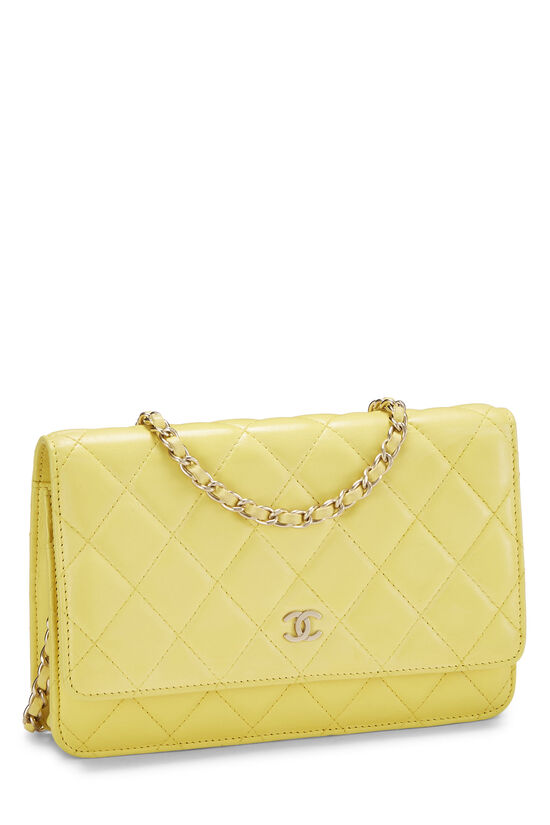 Yellow Quilted Lambskin Classic Wallet On Chain (WOC), , large image number 1