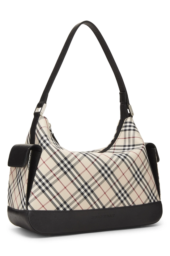 Black Check Jacquard Canvas Hobo Small, , large image number 1