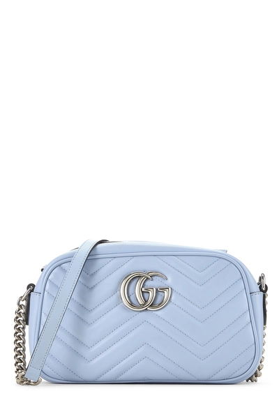 Gucci Blue Leather GG Marmont Crossbody Bag Small