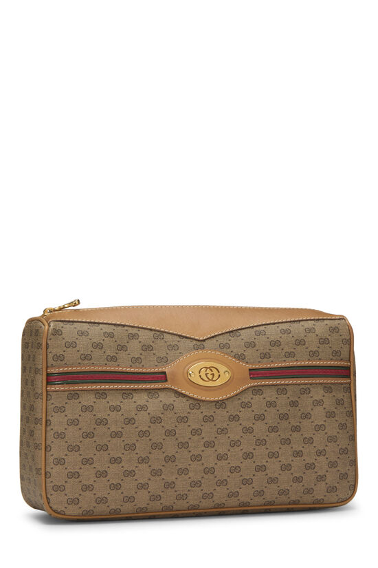 Pre-Owned Brown GG Supreme Canvas Web Toiletry Pouch QFA331770B000