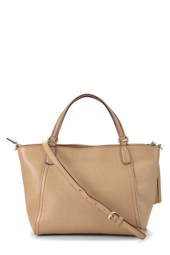 Beige Leather Soho Top Handle Bag, , large image number 3