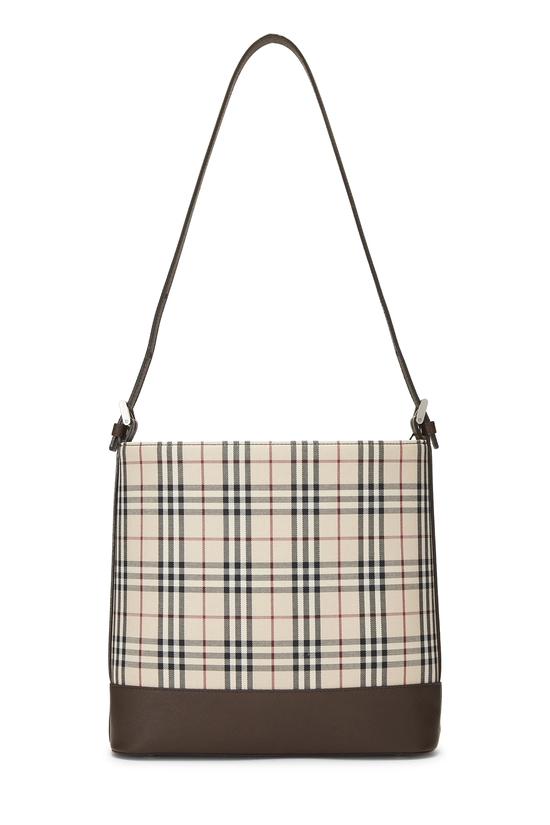 Brown House Check Jacquard Bucket Shoulder Bag Small, , large image number 3