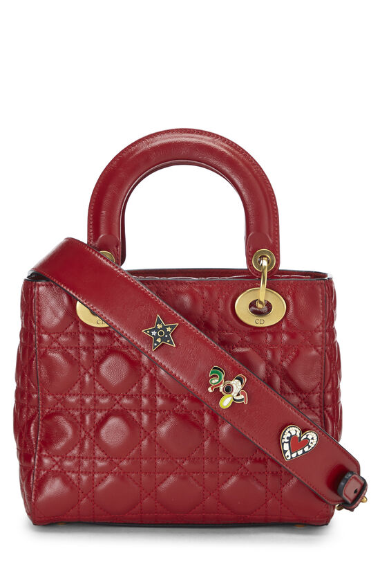 Red Cannage Quilted Calfskin My Lady Dior Lucky Charms Small, , large image number 3