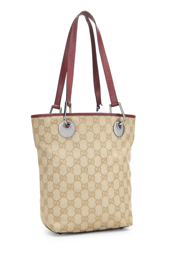 Burgundy Original GG Canvas Eclipse Bucket Bag Small, , large image number 1