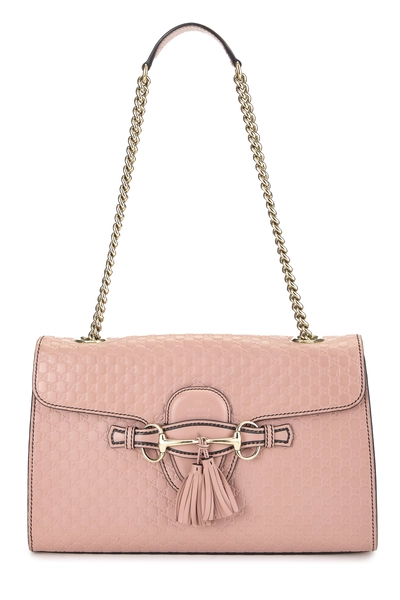 Pink Microguccissima Leather Emily Chain Shoulder Bag