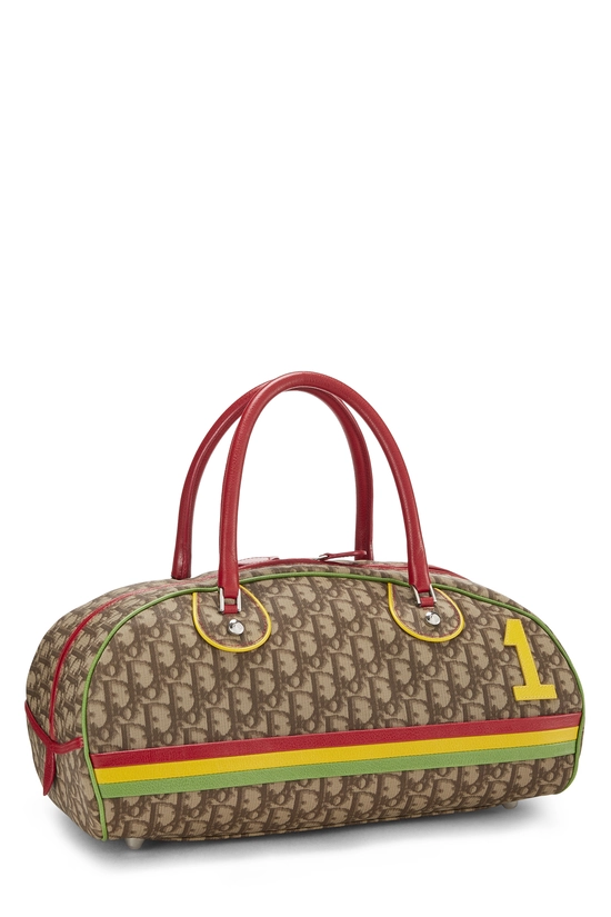 Brown Trotter Coated Canvas Rasta Bowler Bag, , large image number 1