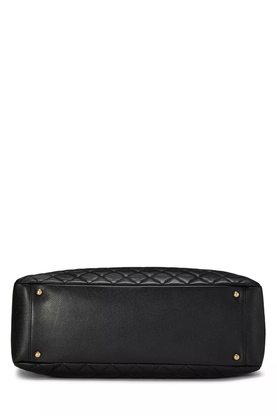 Black Quilted Caviar Grand Shopping Tote (GST) XL , , large image number 4