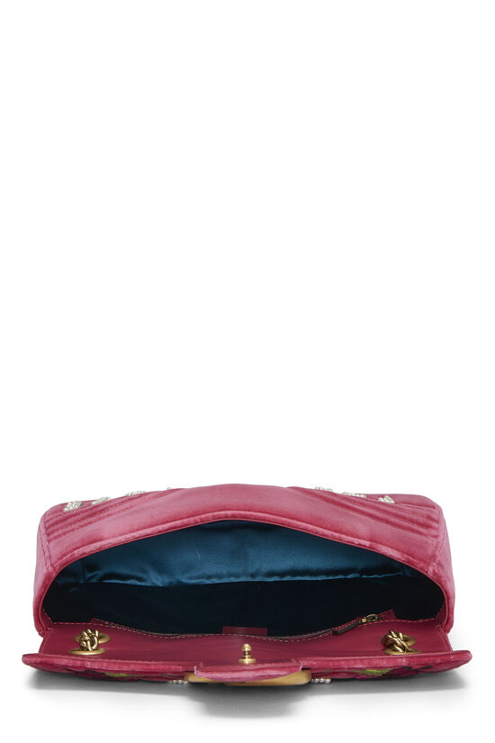 Pink Velvet GG Marmont Matelassé Shoulder Bag, , large image number 5