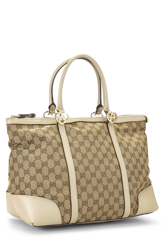 White Original GG Canvas Lovely Heart Tote, , large image number 1