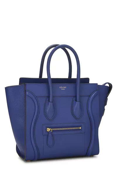 Blue Leather Luggage Micro, , large