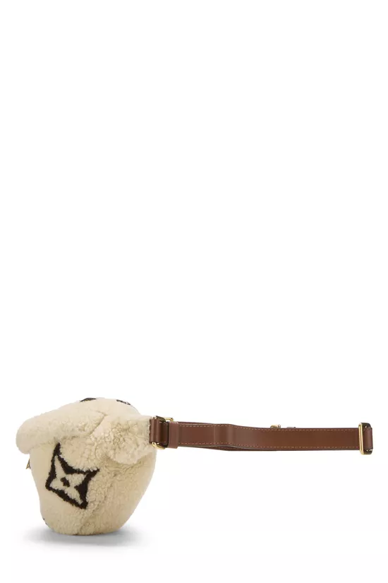 Natural Shearling Monogram Teddy Bumbag, , large image number 2