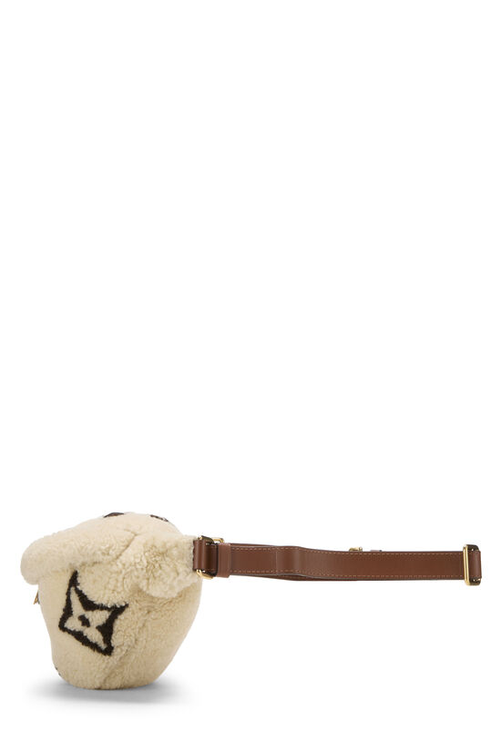 Natural Shearling Monogram Teddy Bumbag, , large image number 2