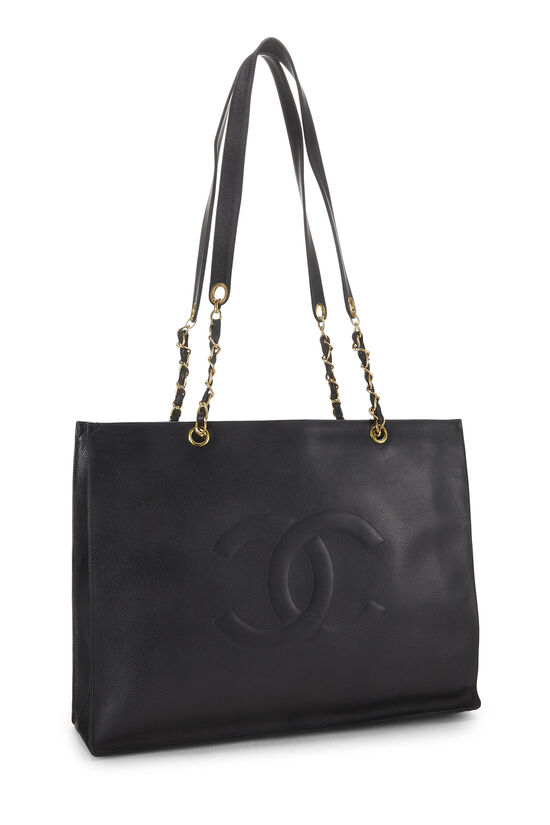 Black Caviar Flat Chain Tote Large, , large image number 1