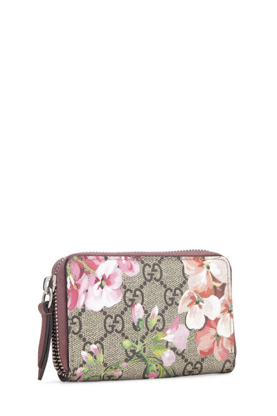 Pink GG Blooms Supreme Canvas Coin Purse, , large