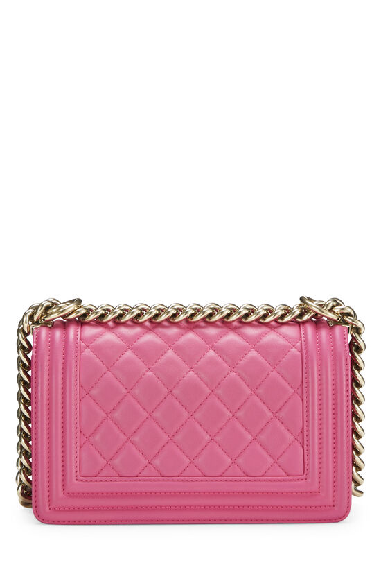 Pink Quilted Lamsbkin Boy Bag Small , , large image number 5