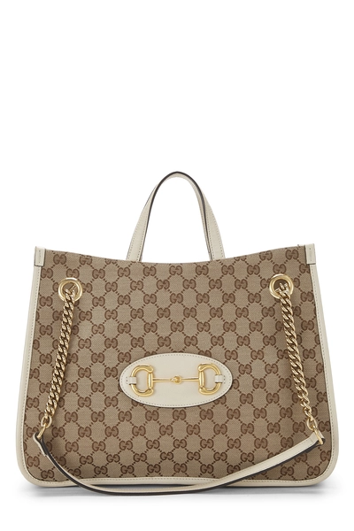 Gucci White Original GG Canvas 1955 Horsebit Tote — photo 1