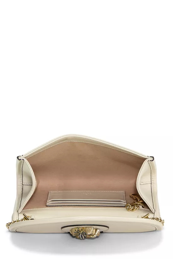 White Leather Web Rajah Shoulder Bag Mini, , large image number 5