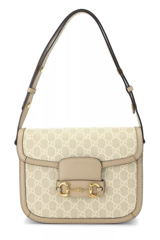 Beige GG Supreme 1955 Horsebit Shoulder Bag, , large image number 0